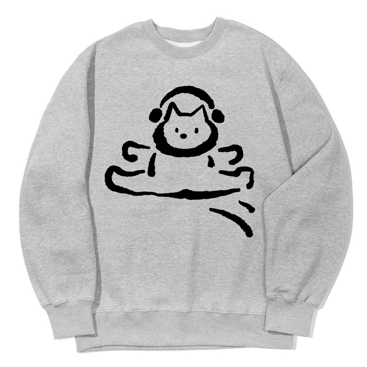 어썸어스(AWESOMEUS) JUMPIN CAT WITH HEADPHONE SWEAT SHIRTS_3 COLOR