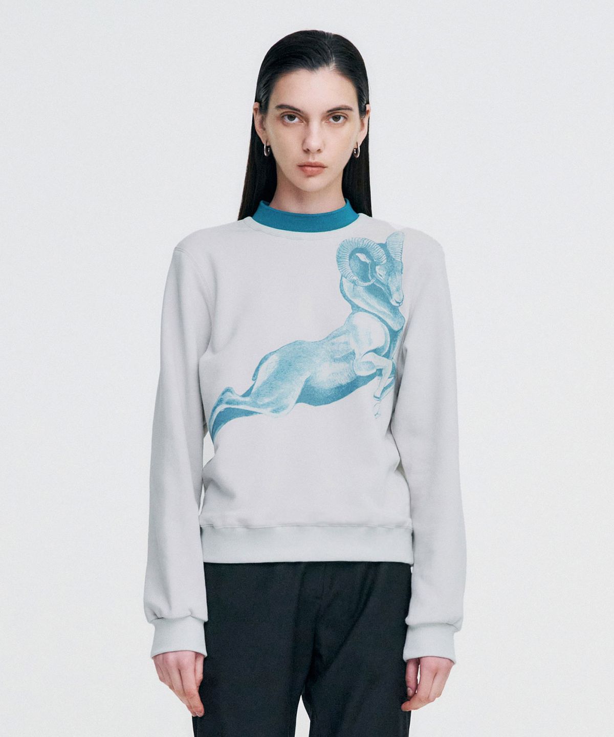 킴지수(KIMZISU) Double Rib Sweatshirt - Dall Sheep _ GREY