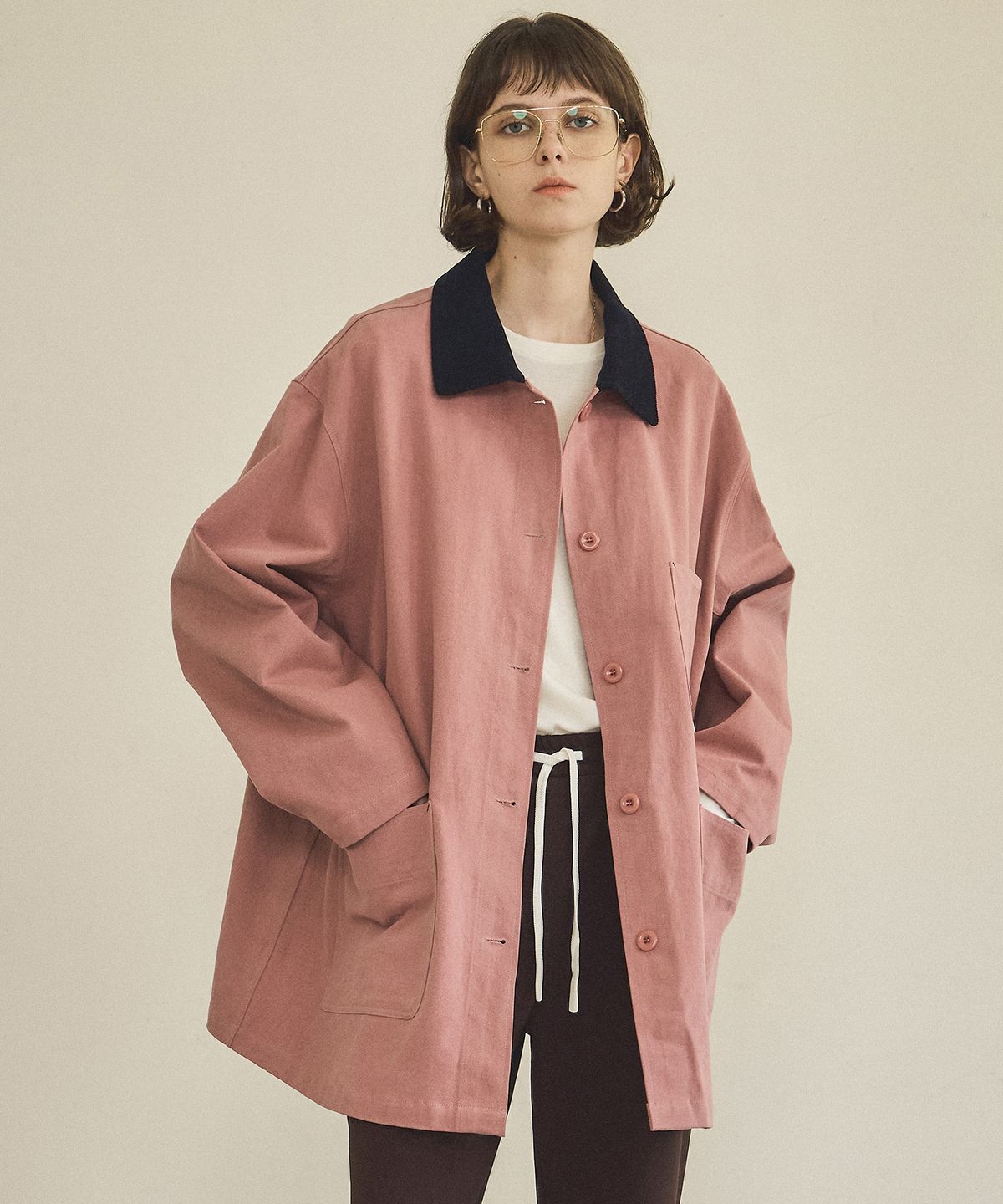 반원 아틀리에(VANONE ATELIER) O3737 피치 워크 재킷_Indie pink