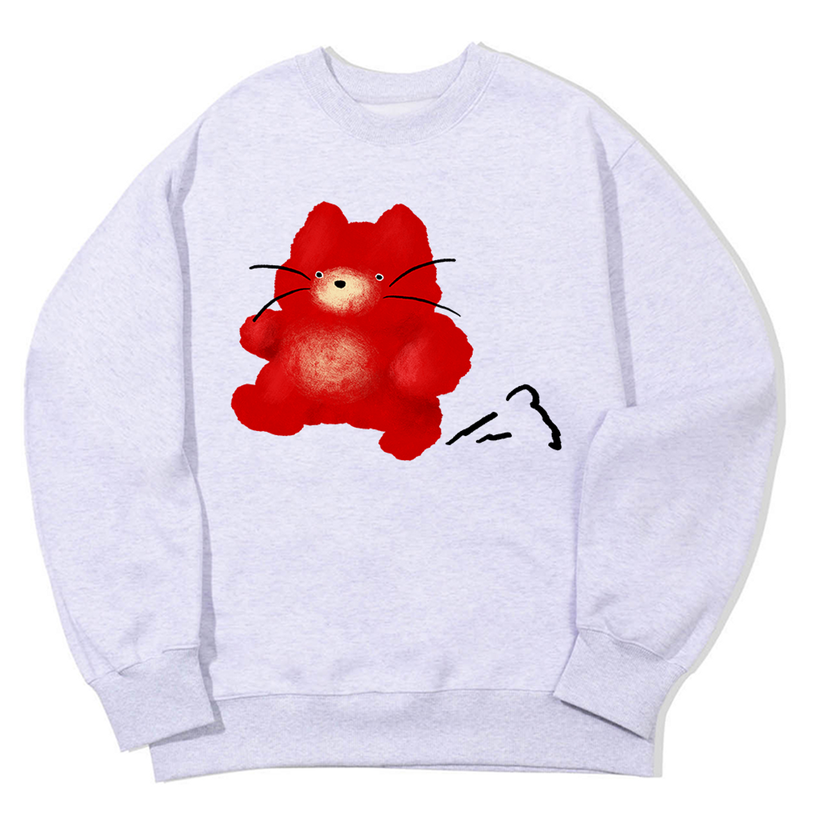 어썸어스(AWESOMEUS) BUSY RED CAT SWEAT SHIRTS_3 COLOR