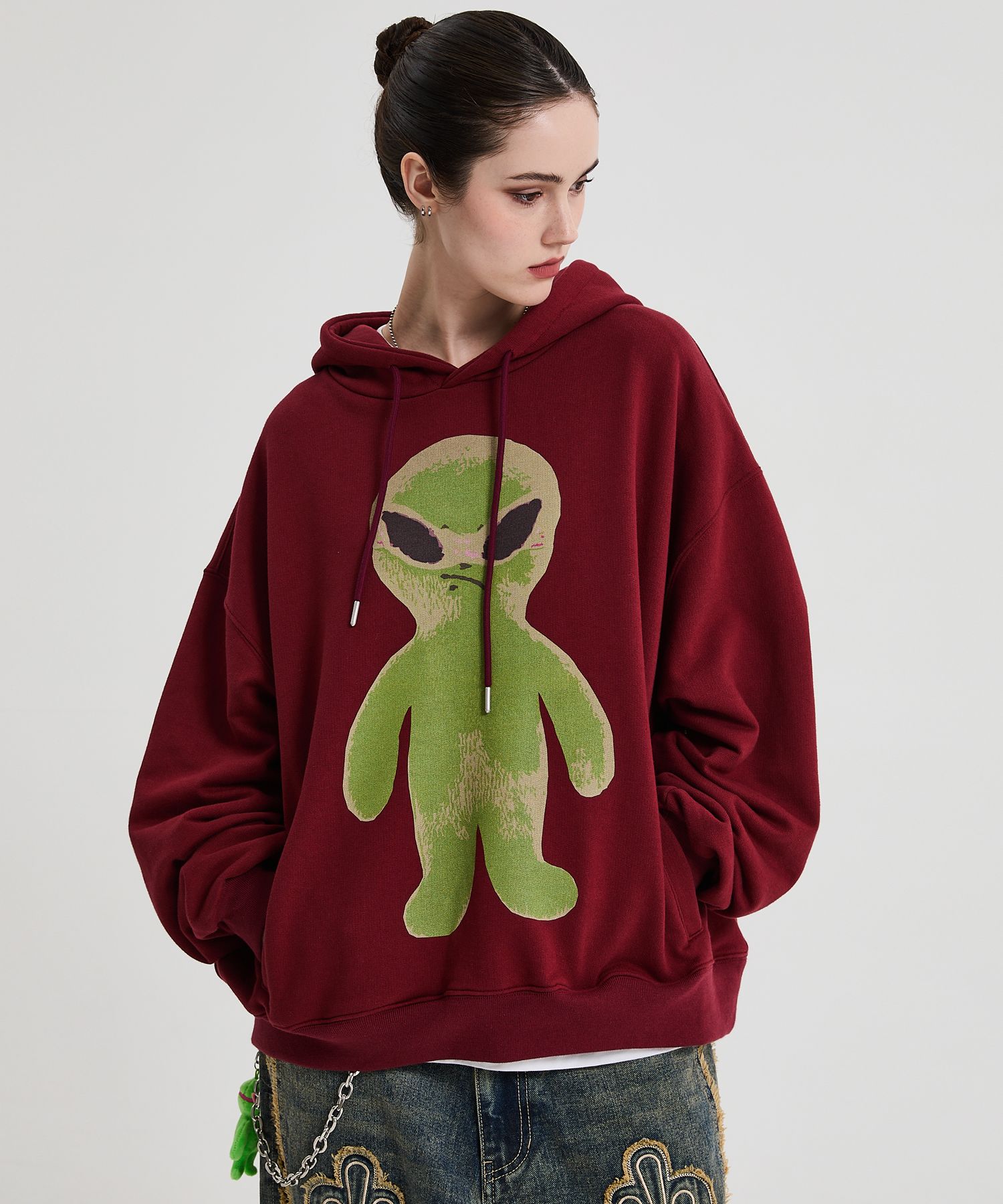★送料・関税込★HOODHOOD★Alien Graphic Overfit Sweatshirt★ ☆SEVENTEEN ディエイト 着用！！【HOODHOOD】Alien graphic
