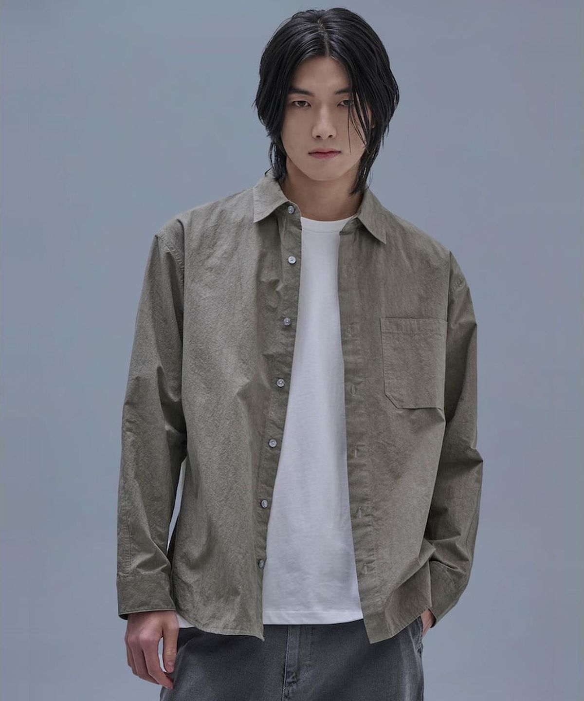 시프트지(SHIFT.G) Solid Cloud Shirts  Khaki