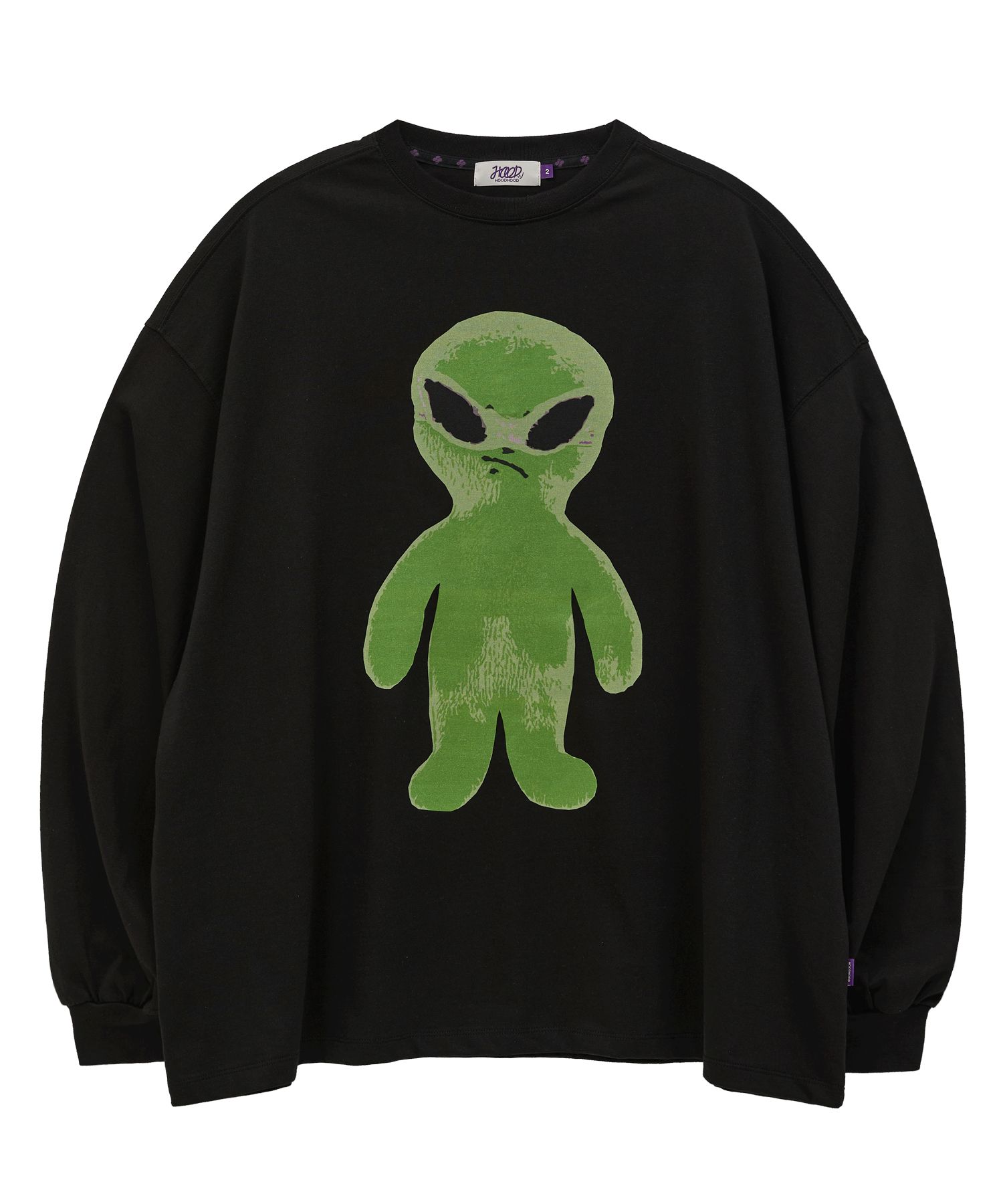 MUSINSA | HOODHOOD Alien Graphic Overfit Long Sleeve T-Shirt