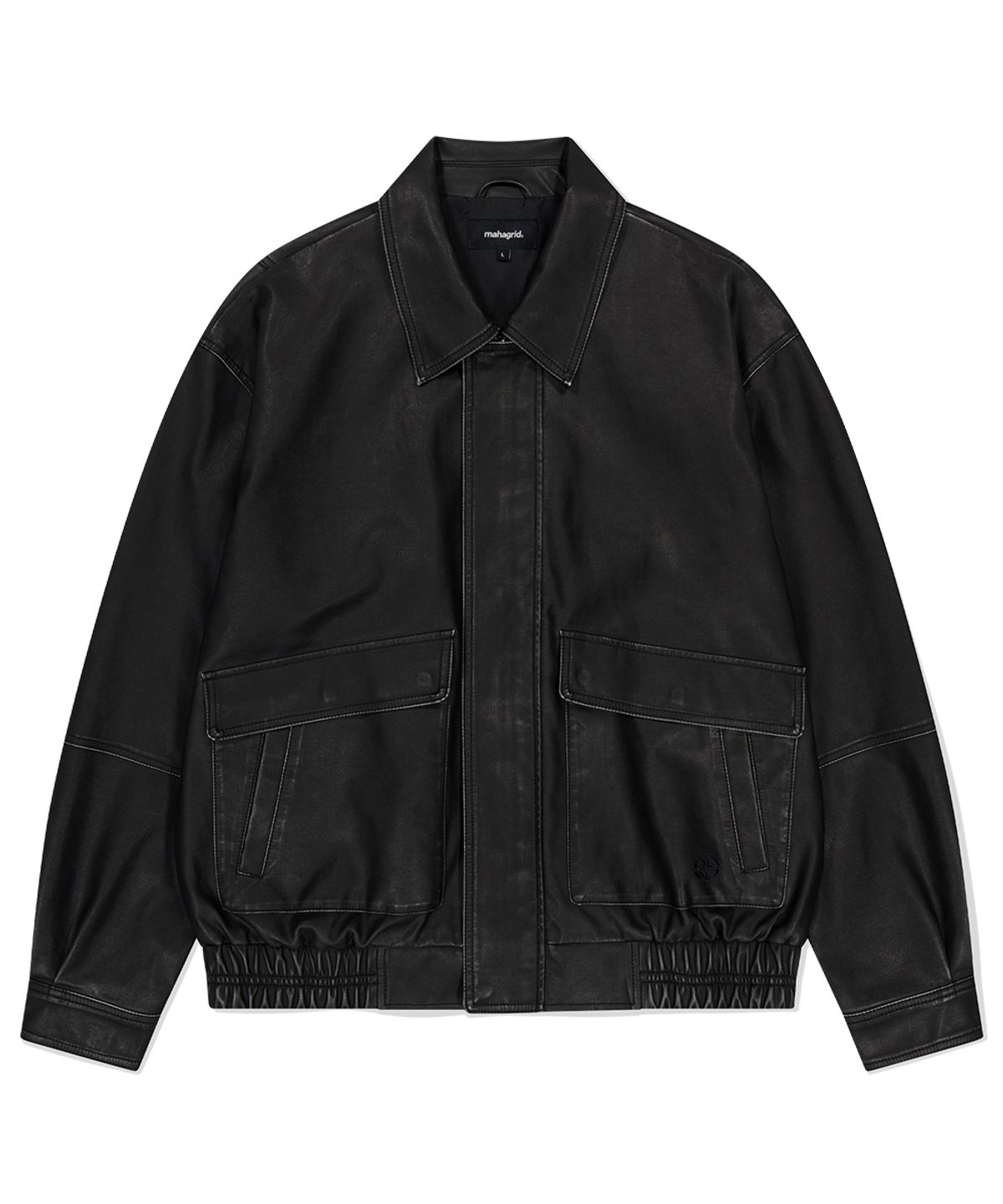마하그리드(MAHAGRID) WASHED FAUX LEATHER BLOUSON BLACK(MG2EFMB940A)
