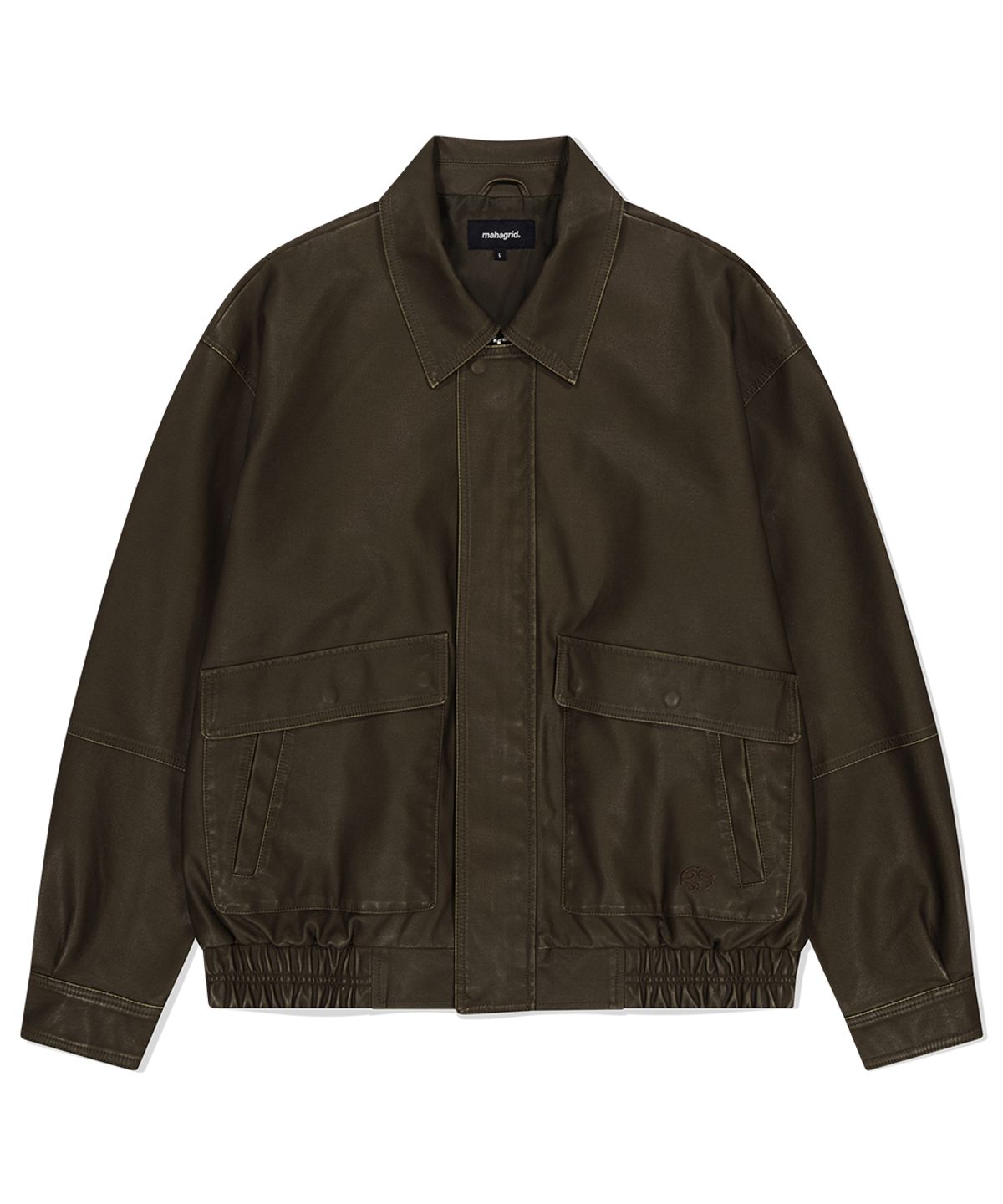 마하그리드(MAHAGRID) WASHED FAUX LEATHER BLOUSON BROWN(MG2EFMB940A)