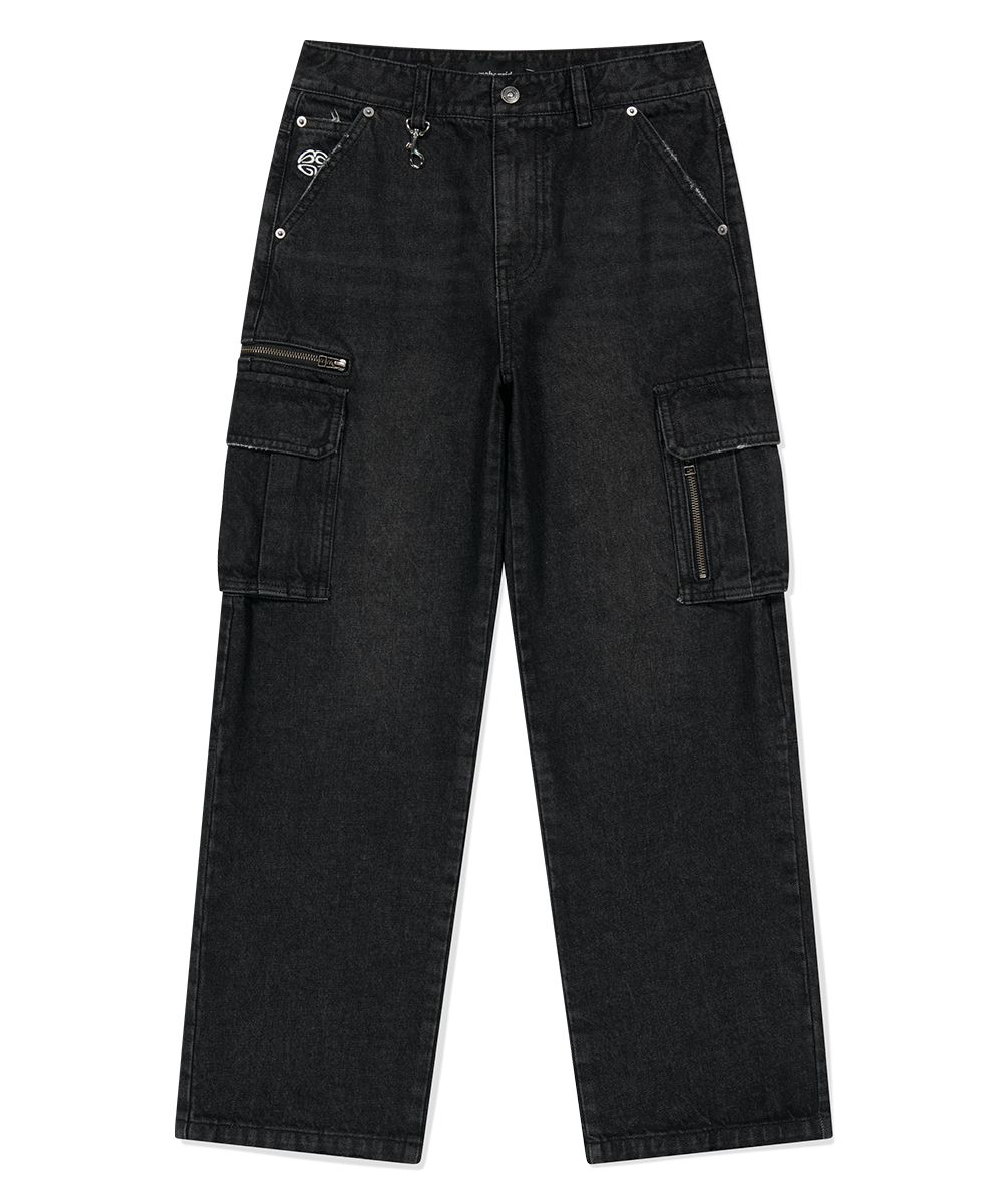 【mahagrid】24FW★ WESTERN DENIM PANT MUSINSA | MAHAGRID WASHED ZIP CARGO DENIM PANT BLACK