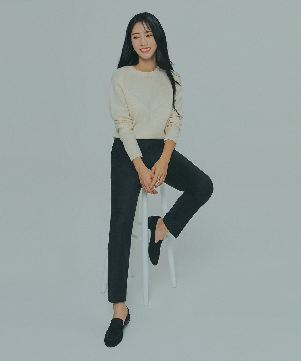 마틴발(MARTYNBAL) 울 블랜디드 본딩팬츠_차콜그레이