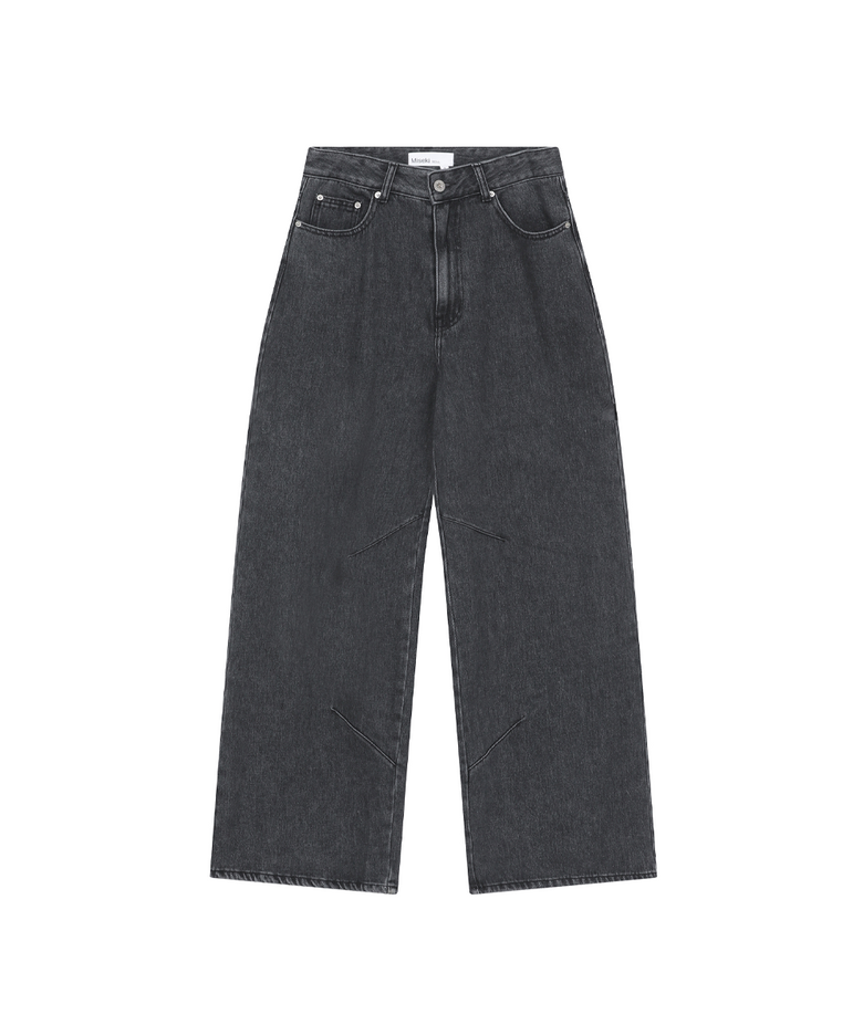 Pocket denim wide pants CHARCOAL