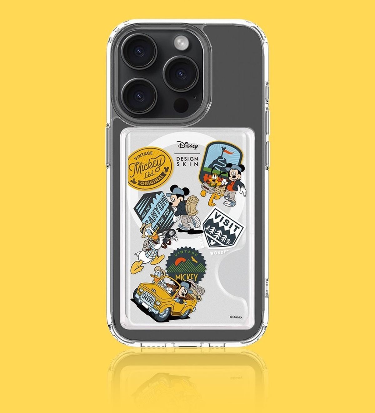 디자인스킨(DESIGNSKIN) 디즈니 맥세이프 카드 포켓 - 캠핑카 미키패밀리