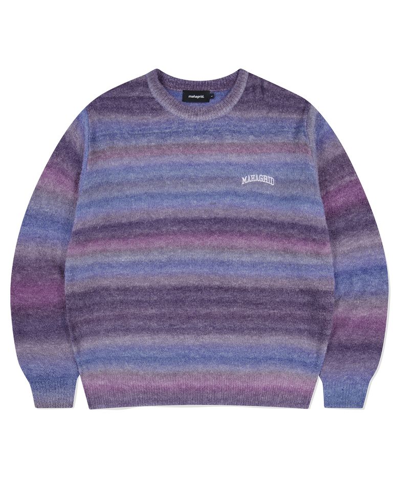 VARSITY LOGO GRADATION KNIT SWEATER PURPLE(MG2EFMK606A)