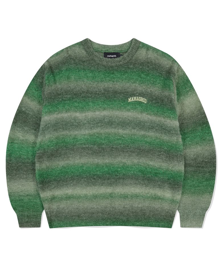 VARSITY LOGO GRADATION KNIT SWEATER GREEN(MG2EFMK606A)