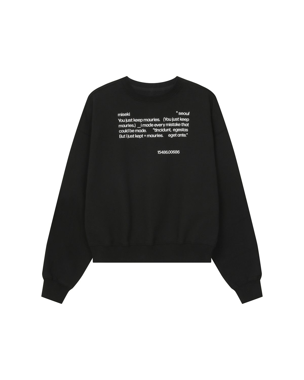 미세키서울(MISEKI SEOUL) Quote sweat shirts BLACK