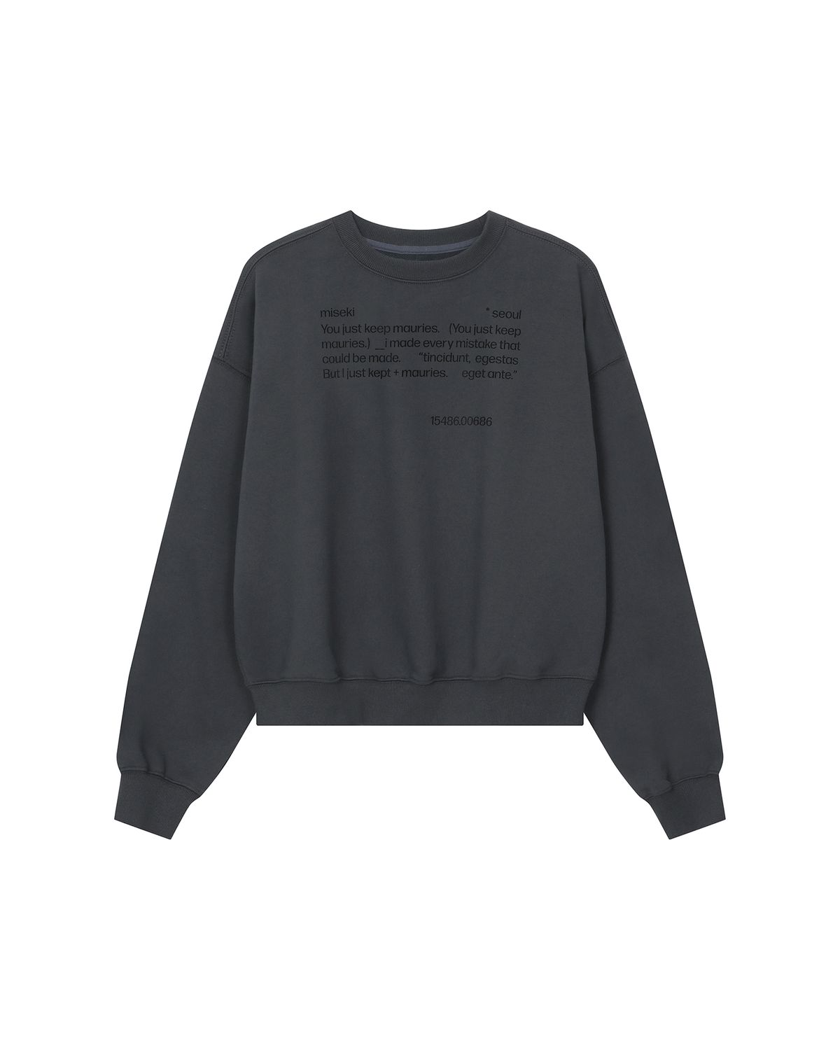 미세키서울(MISEKI SEOUL) Quote sweat shirts CHARCOAL