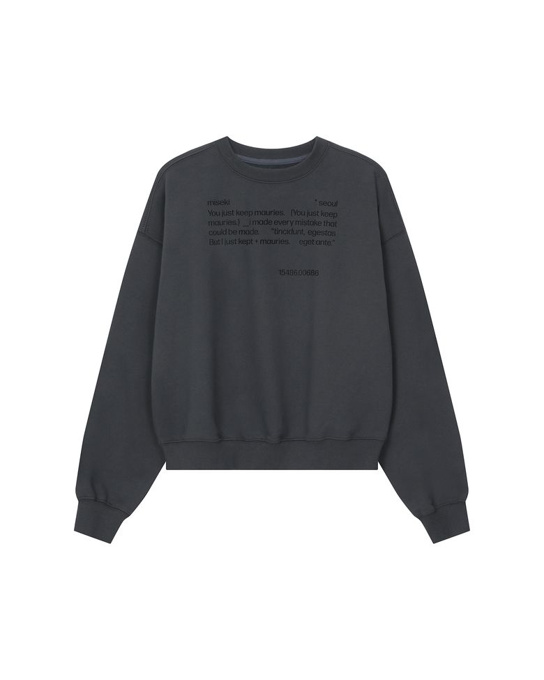Quote sweat shirts CHARCOAL