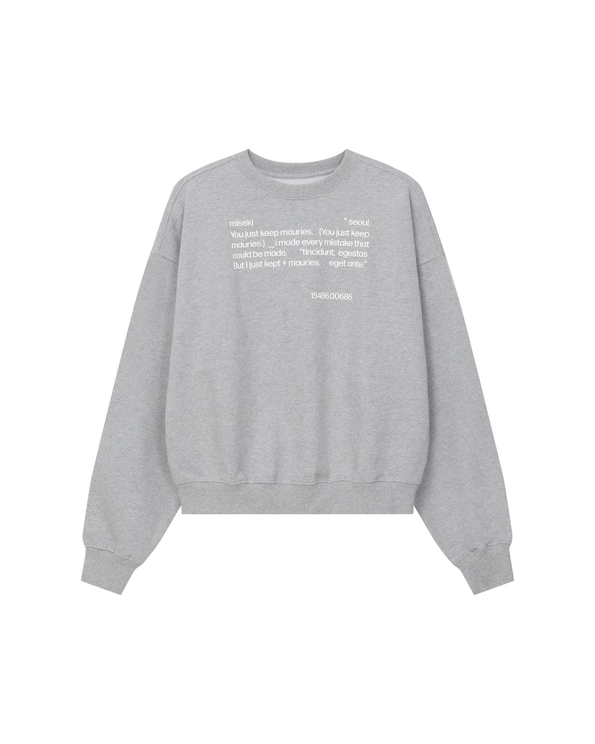 미세키서울(MISEKI SEOUL) Quote sweat shirts GREY