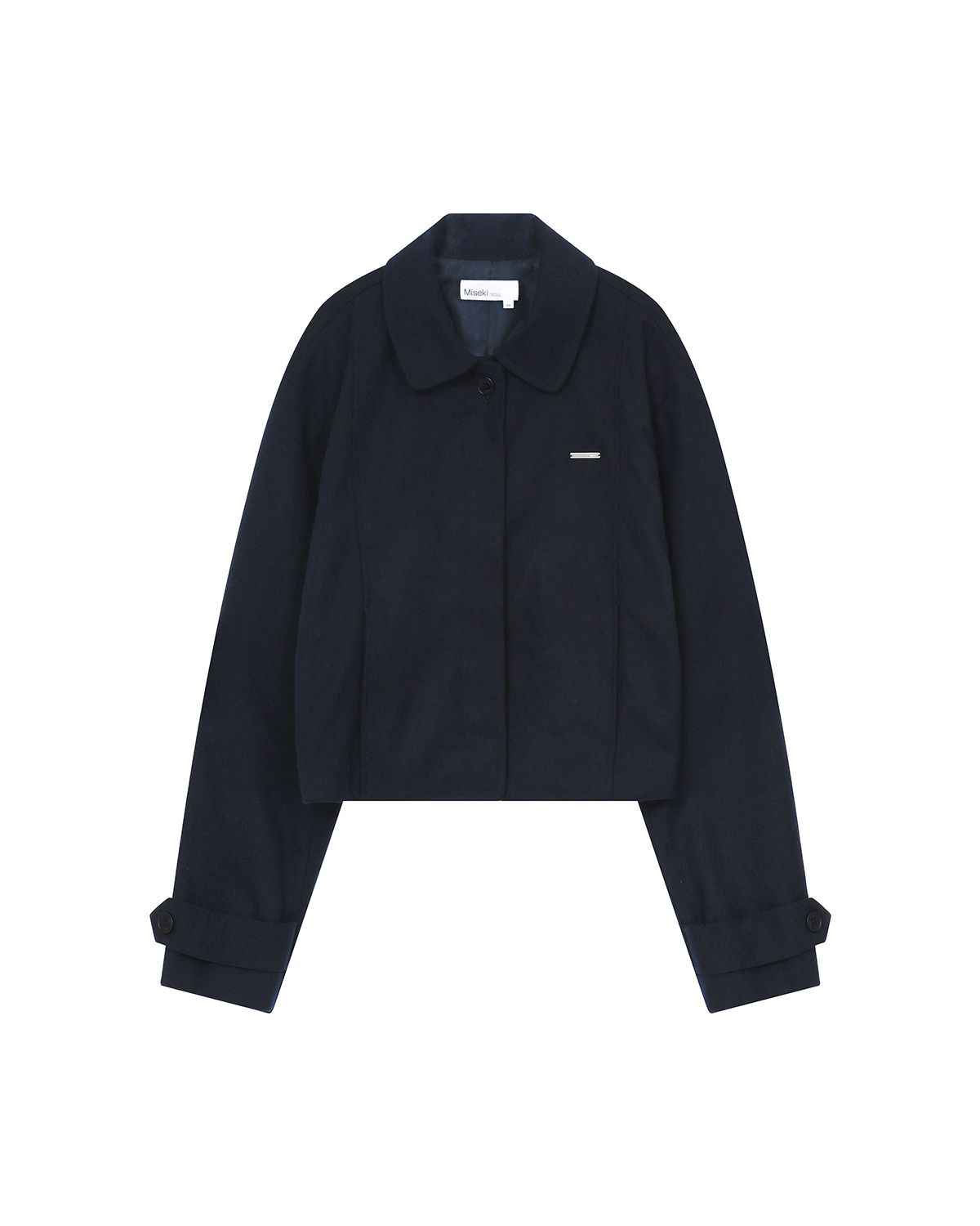 MUSINSA | MISEKI SEOUL Round collar jacket NAVY