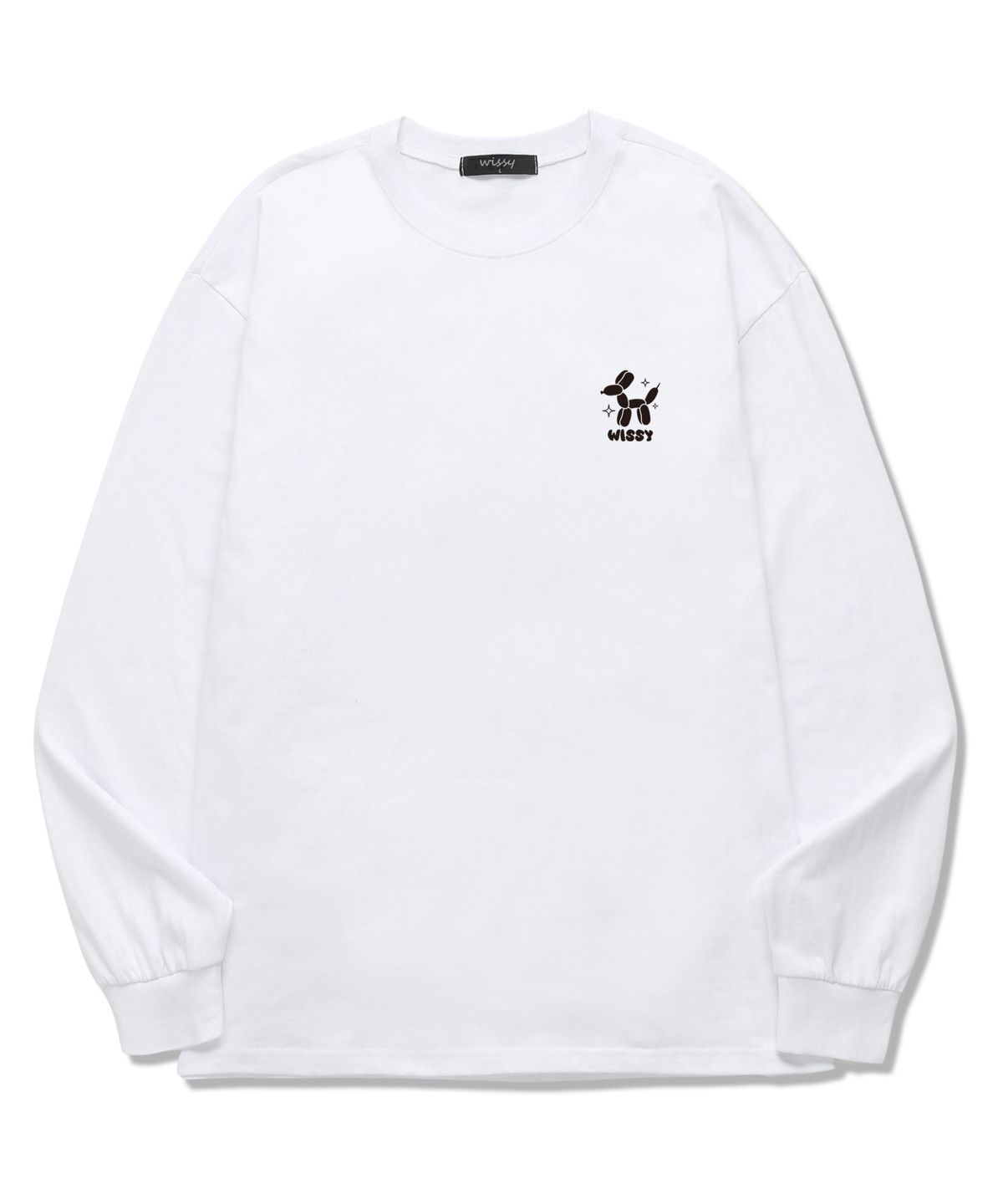 위씨(WISSY) Mini Puppy logo 긴팔 티셔츠 (WLS008) 화이트