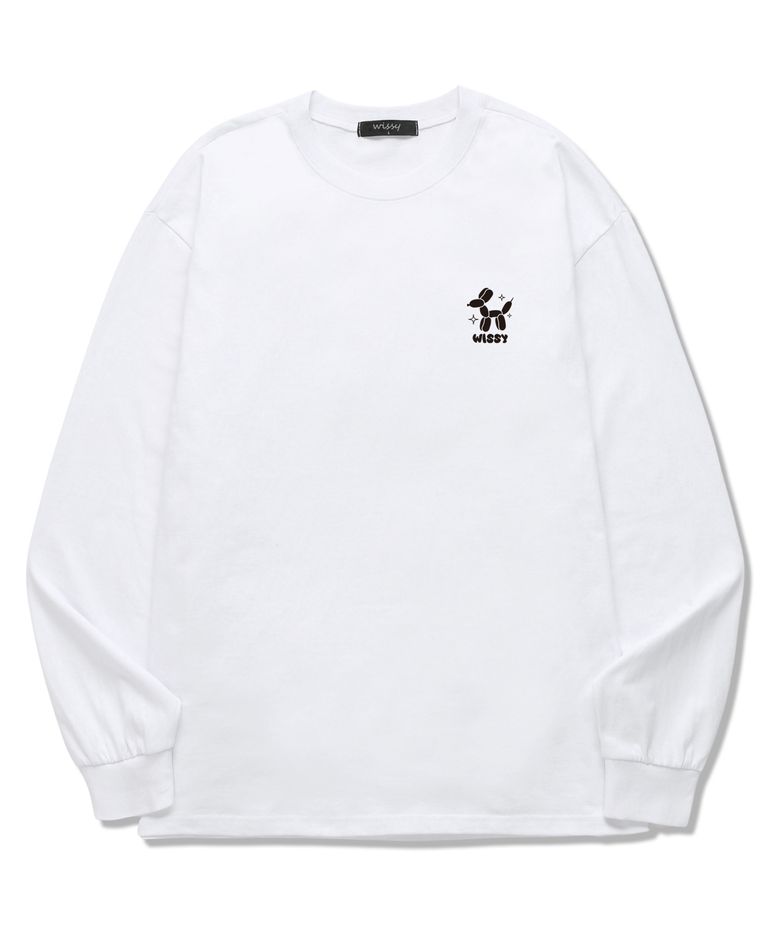 [한정특가] Mini Puppy logo 긴팔 티셔츠 (WLS008) 화이트