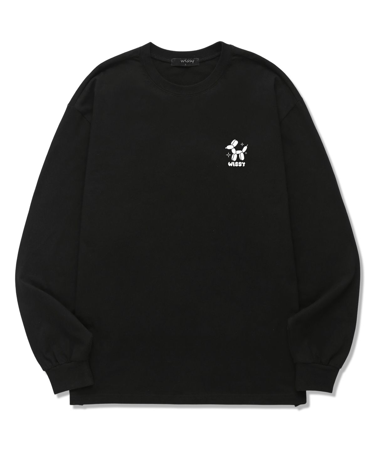 위씨(WISSY) Mini Puppy logo 긴팔 티셔츠 (WLS008) 블랙