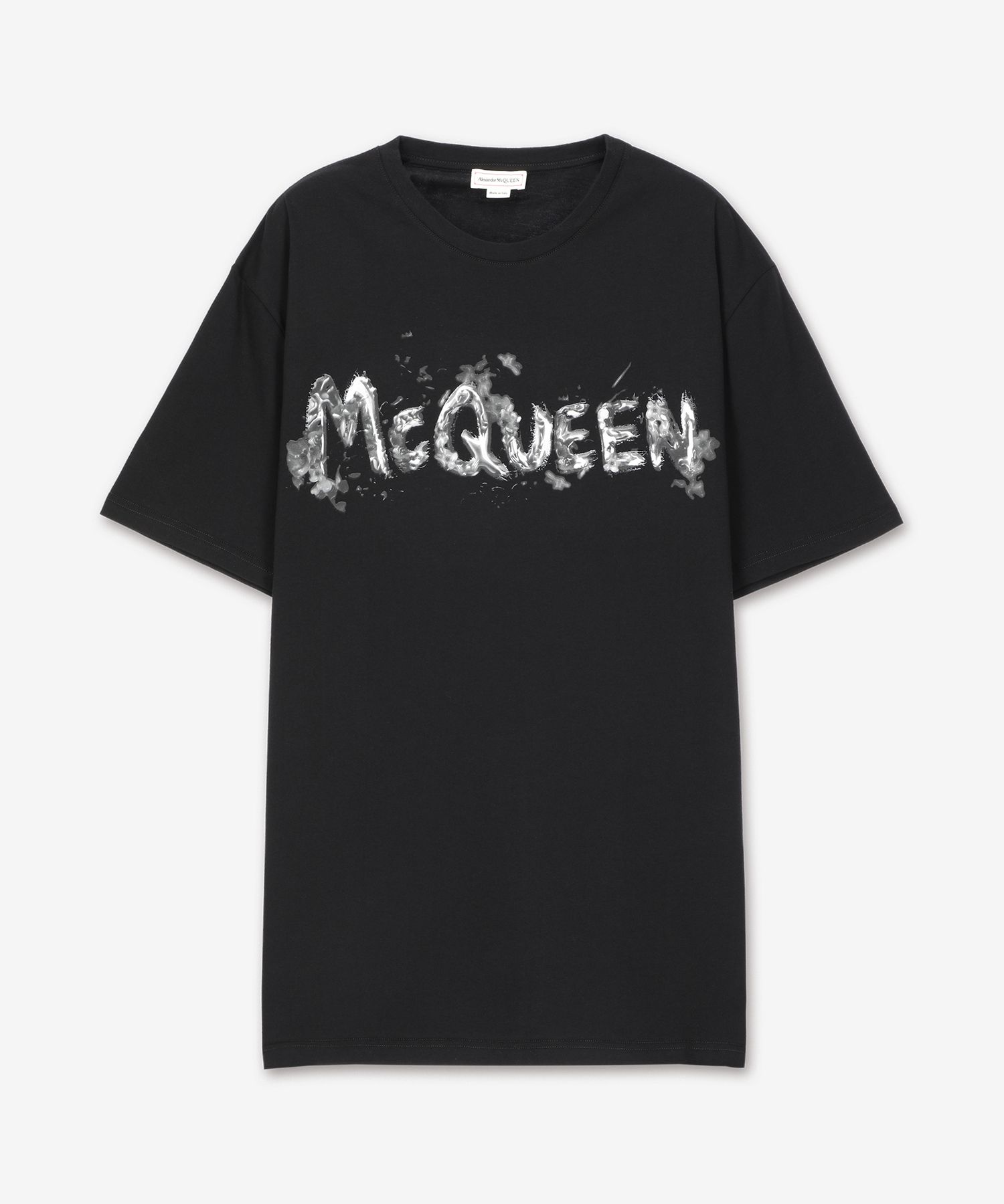 ★alexander mcqueen★ Gray Graffiti Logo Short Sleeve T-Shir MUSINSA | ALEXANDER McQUEEN Gray Graffiti Logo Short Sleeve