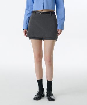 우먼즈 레이어드 미니 스코츠 [미디엄 그레이]