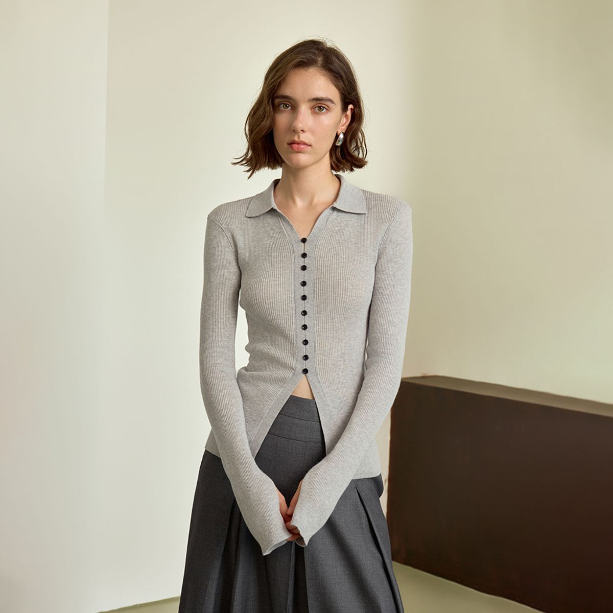 와이와이아이엠(YYIAM) YY_Long-sleeve knit wool top_2color