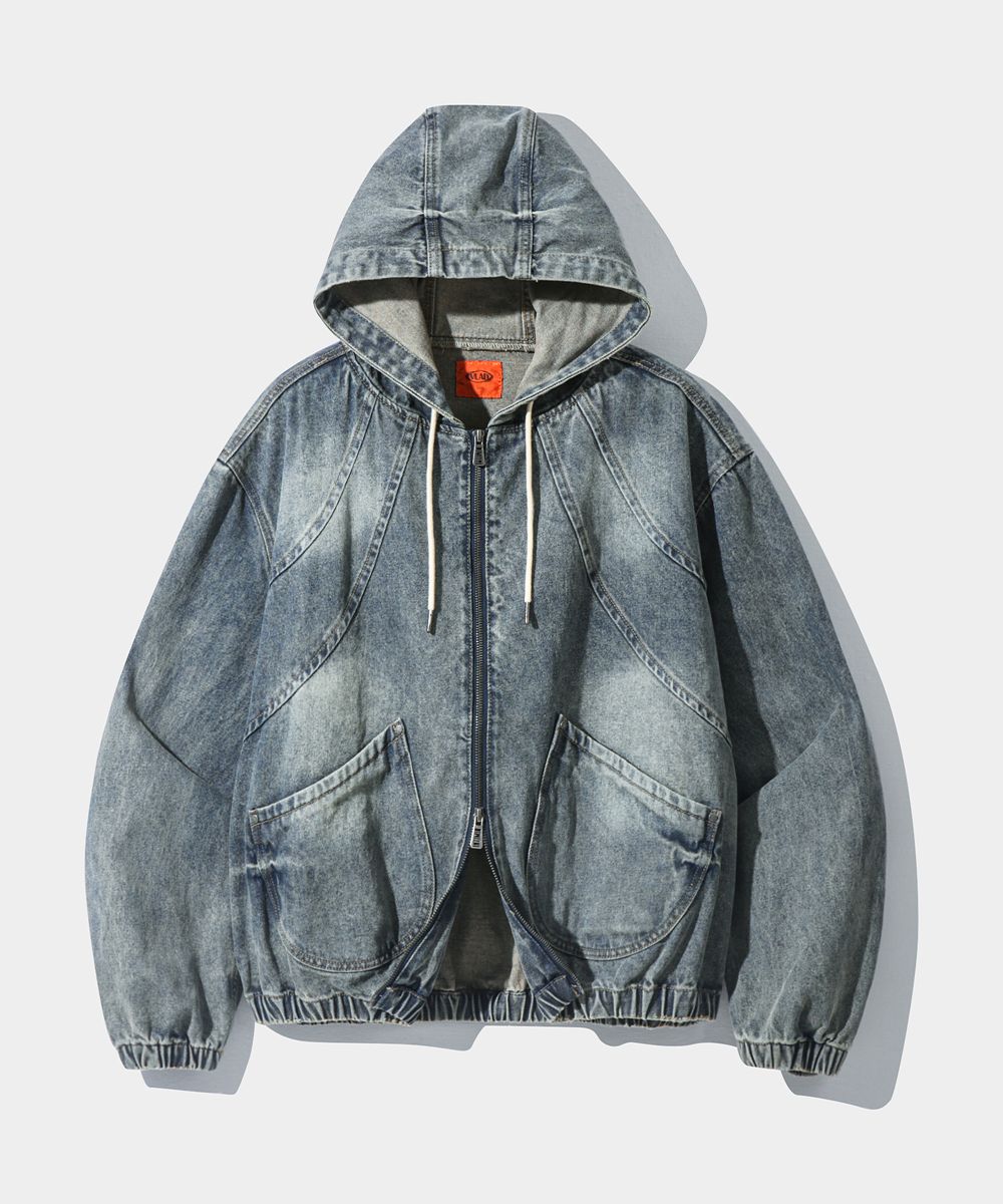 MUSINSA | DIMITRI BLACK VLAD Washed Slash Denim Hooded