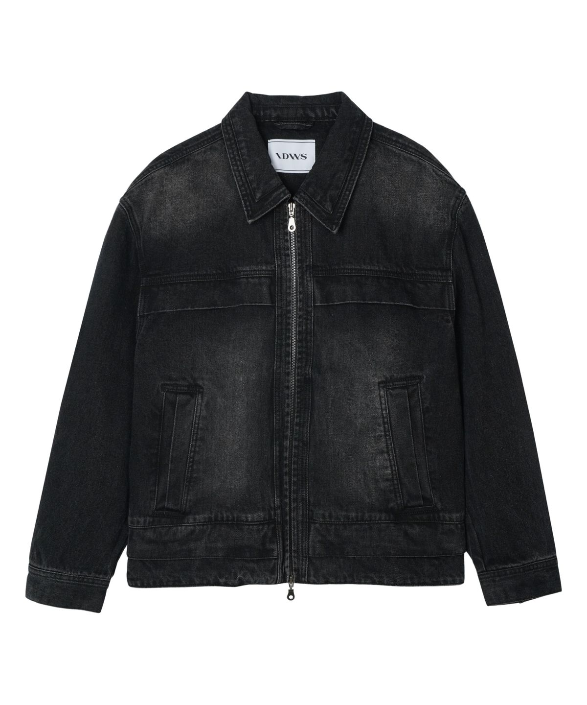 아이돈워너셀(IDWS) Overlap Denim Zip Up Jacket Black