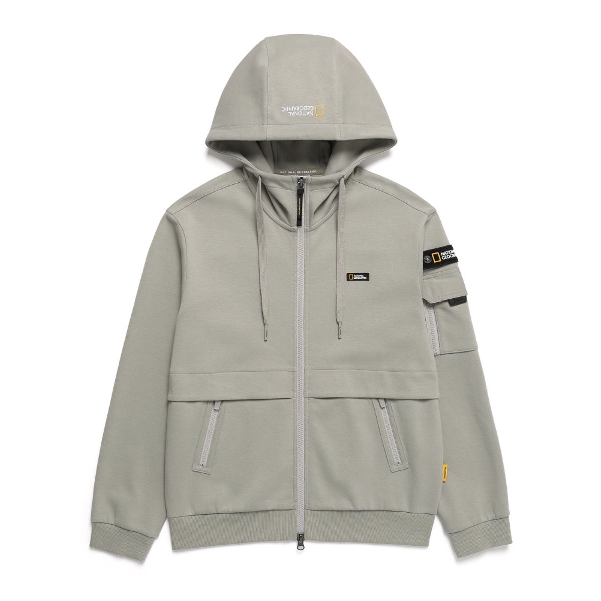 내셔널지오그래픽(NATIONALGEOGRAPHIC) N243UFT920 슐리언 소매포켓 트레이닝 후드 집업 AGATE GREY