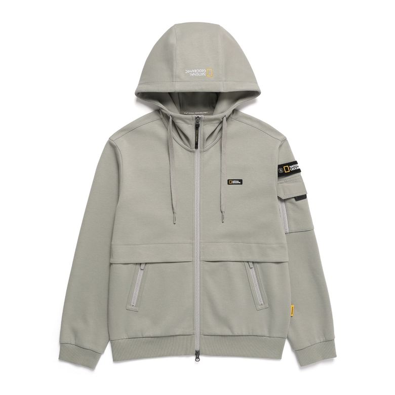 N243UFT920 슐리언 소매포켓 트레이닝 후드 집업 AGATE GREY