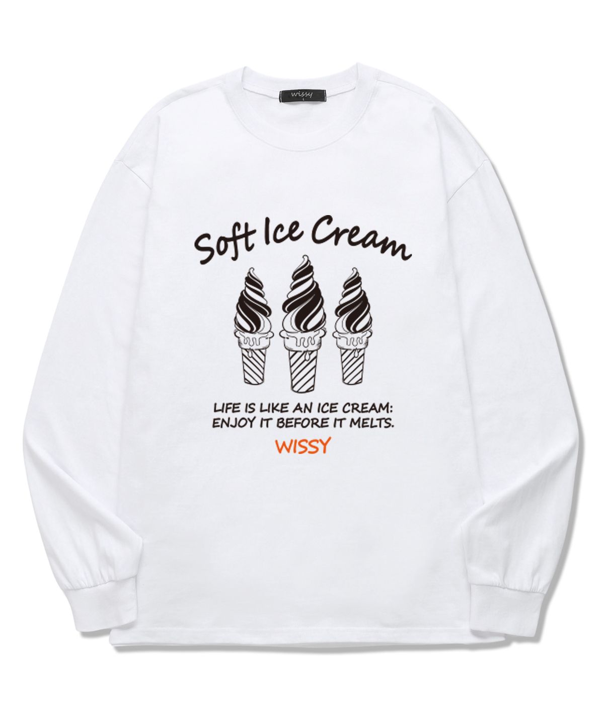 위씨(WISSY) Soft Ice Cream 긴팔 티셔츠 (WLS009) 화이트