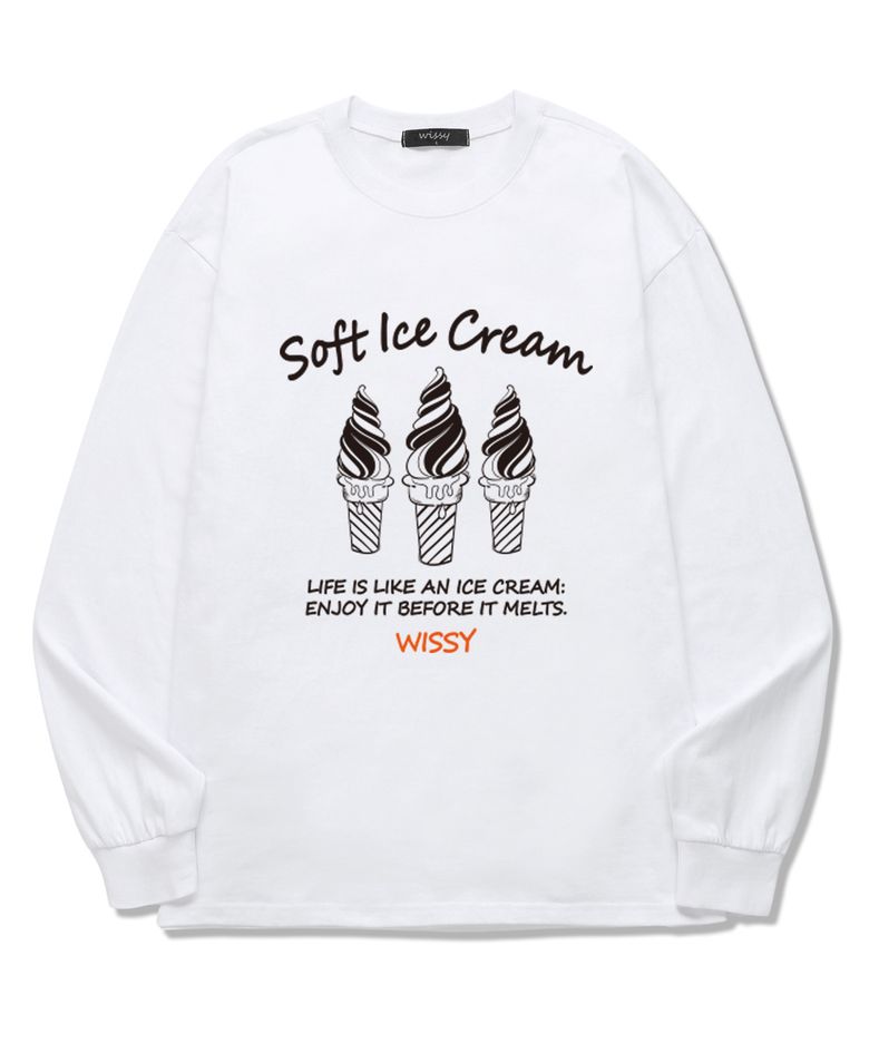 [한정특가] Soft Ice Cream 긴팔 티셔츠 (WLS009) 화이트