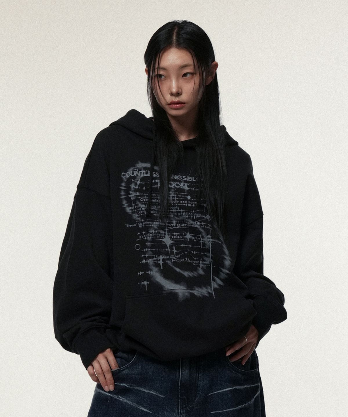 아이돈워너셀(IDWS) Countless Bloom Hoodie Black