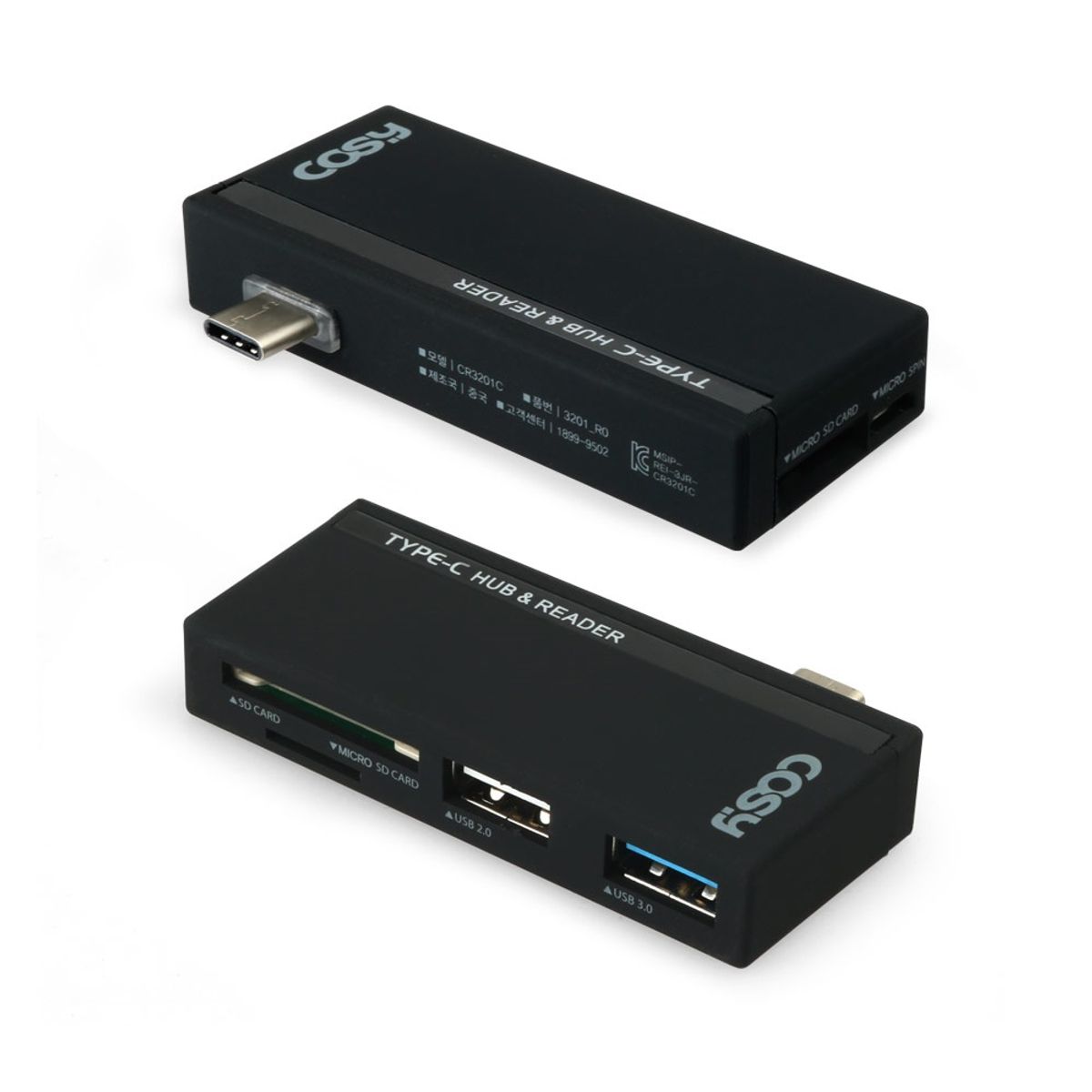코시(COSY) 타입C OTG 카드리더 콤보 (USB3.0+2.0) CR3201C