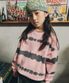 KIDS TAG STRIPE CREWNECK - PINK