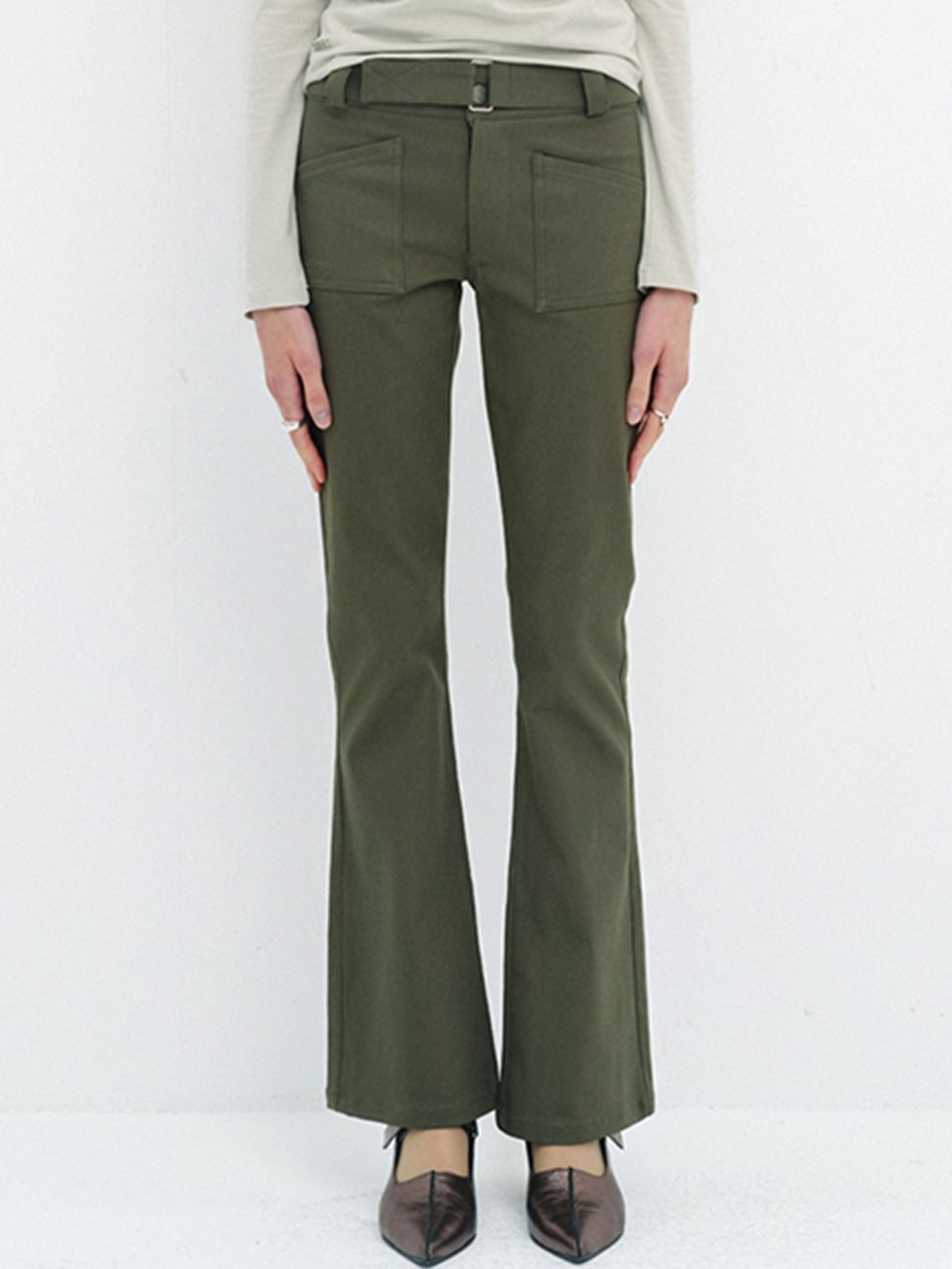 ★CERRIC★VELCRO BELT PANTS★1327★Charcoal★韓国★大人気★ VELCRO BELT PANTS / CHARCOAL - CERRIC