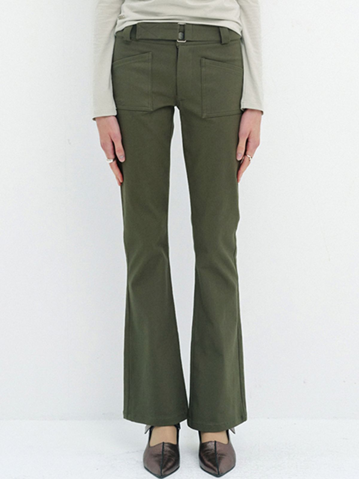 세릭(CERRIC) VELCRO BELT PANTS / KHAKI