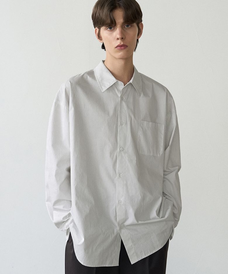 타이디 미니멀 스트라이프 셔츠 [WHITE]