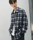 에반 옴브레 체크 셔츠 [NAVY]
