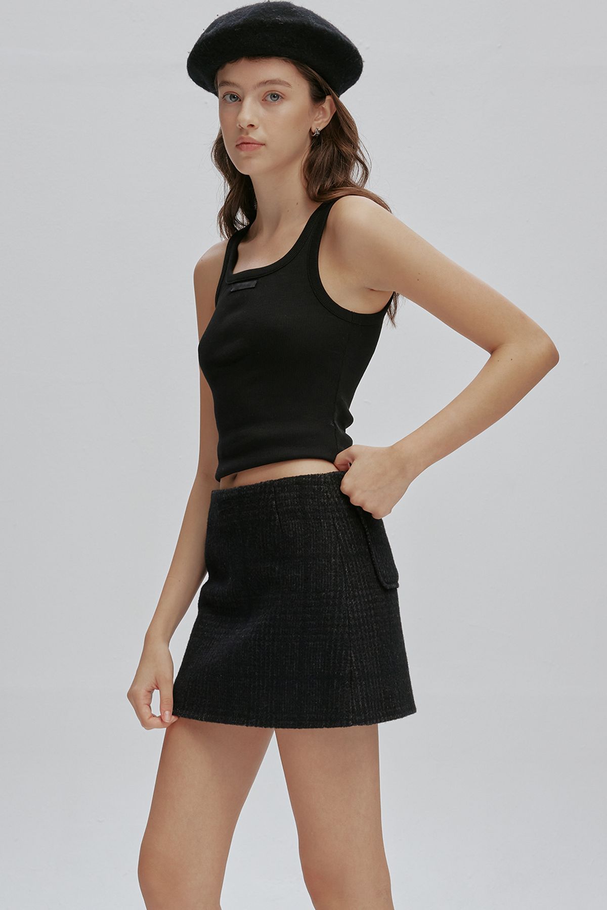 애프터아워즈(AFTERHOURS) CLASSIC WOOL MINI SKIRT (CHECK)