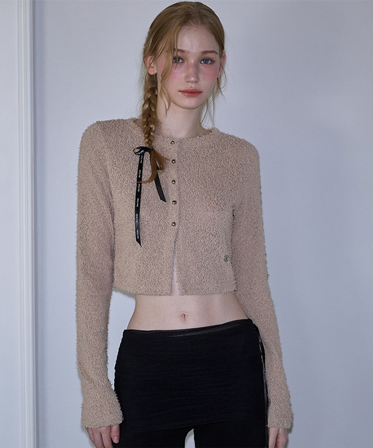 로제프란츠(ROSEFRANTZ) Boucle Metal Button Cardigan [Beige]