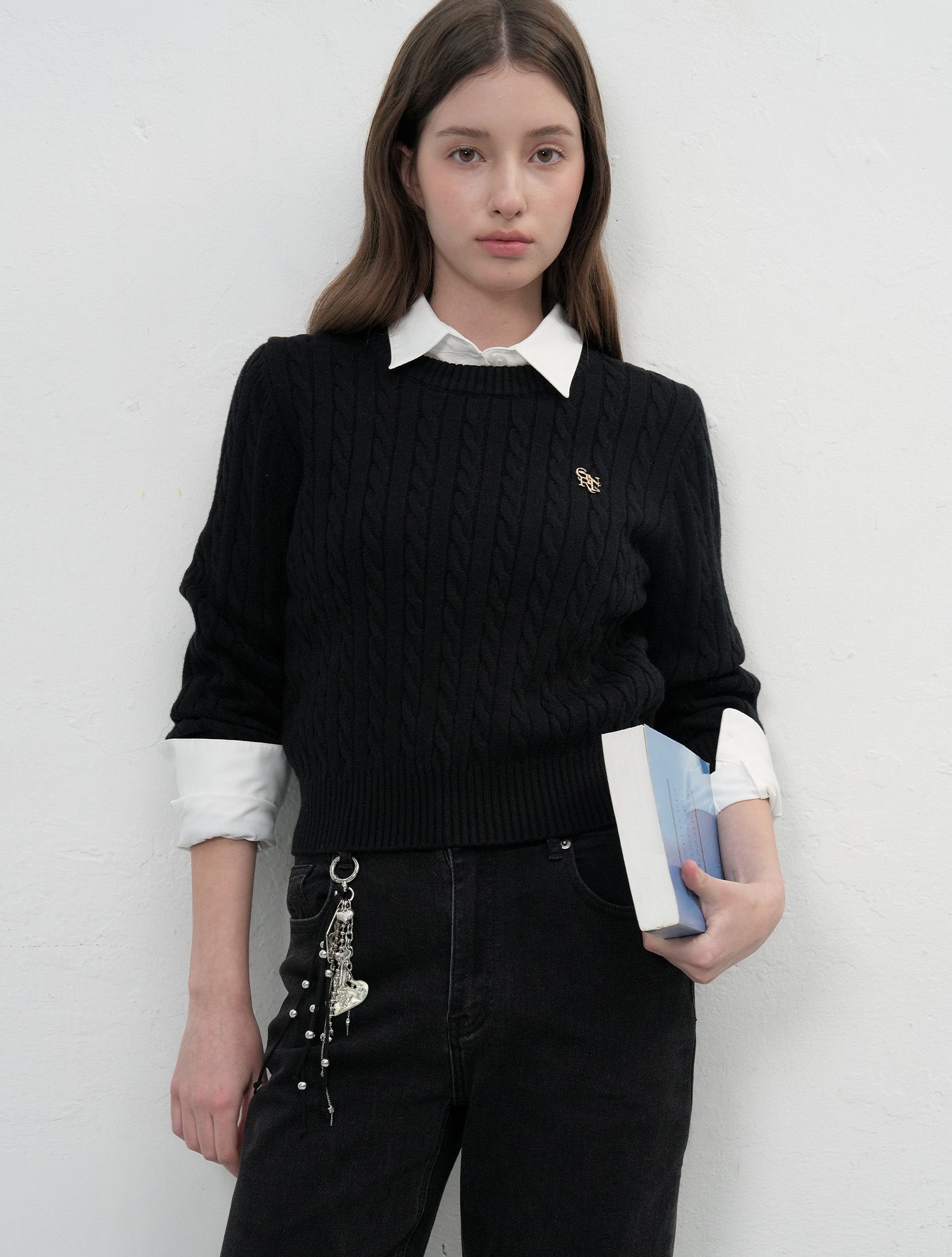 MUSINSA公式 | GENERAL IDEA New Classic Wool Cable Crewneck