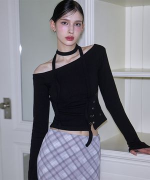 Eyelet Tie Long Sleeve [Black]