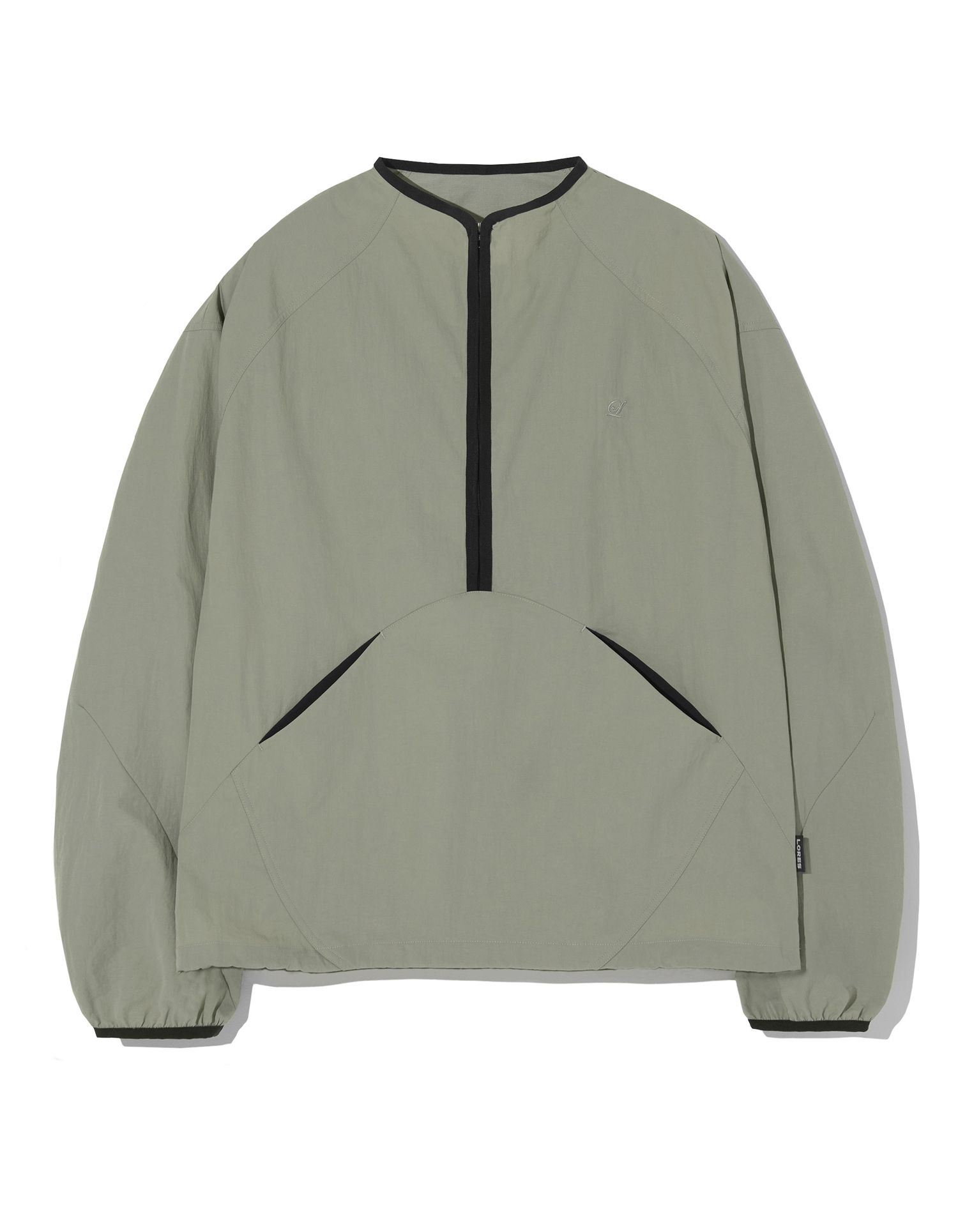 Nylon Half Zip Pullover Light Nylon Half Zip Pullover In Blue Grey