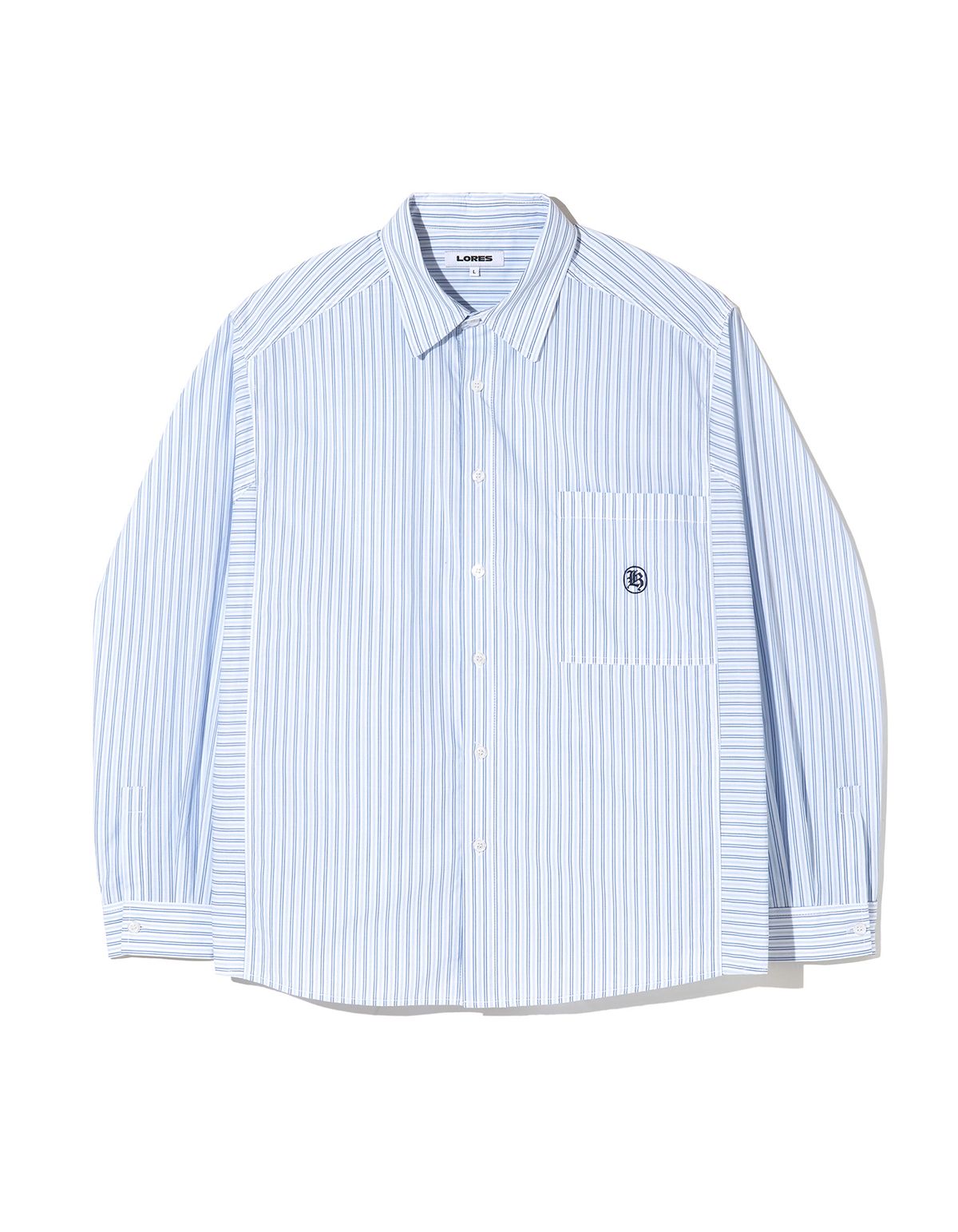 로어즈(LORES) Paneled Stripe Shirts - White