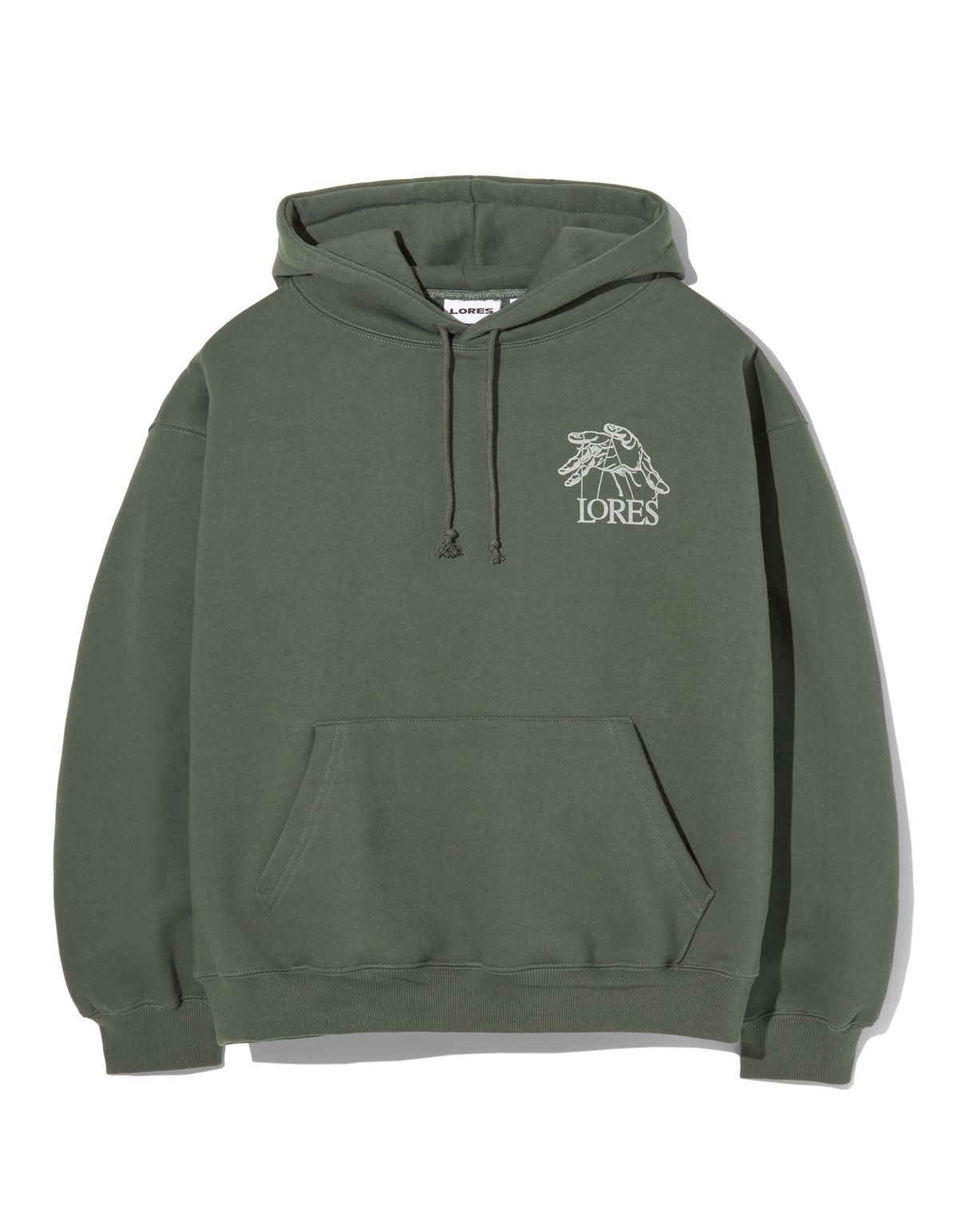 로어즈(LORES) Puppet Logo Pullover Hoodie - Olive