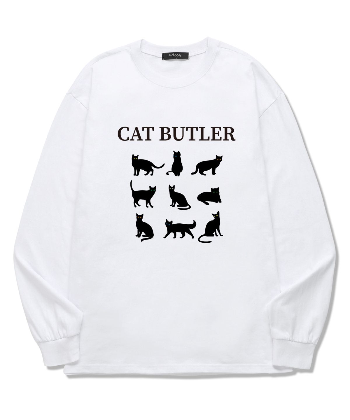 위씨(WISSY) CAT BUTLER 긴팔 티셔츠 (WLS011) 화이트