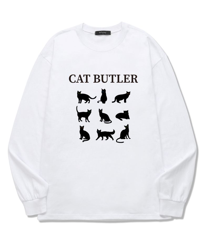[한정특가] CAT BUTLER 긴팔 티셔츠 (WLS011) 화이트