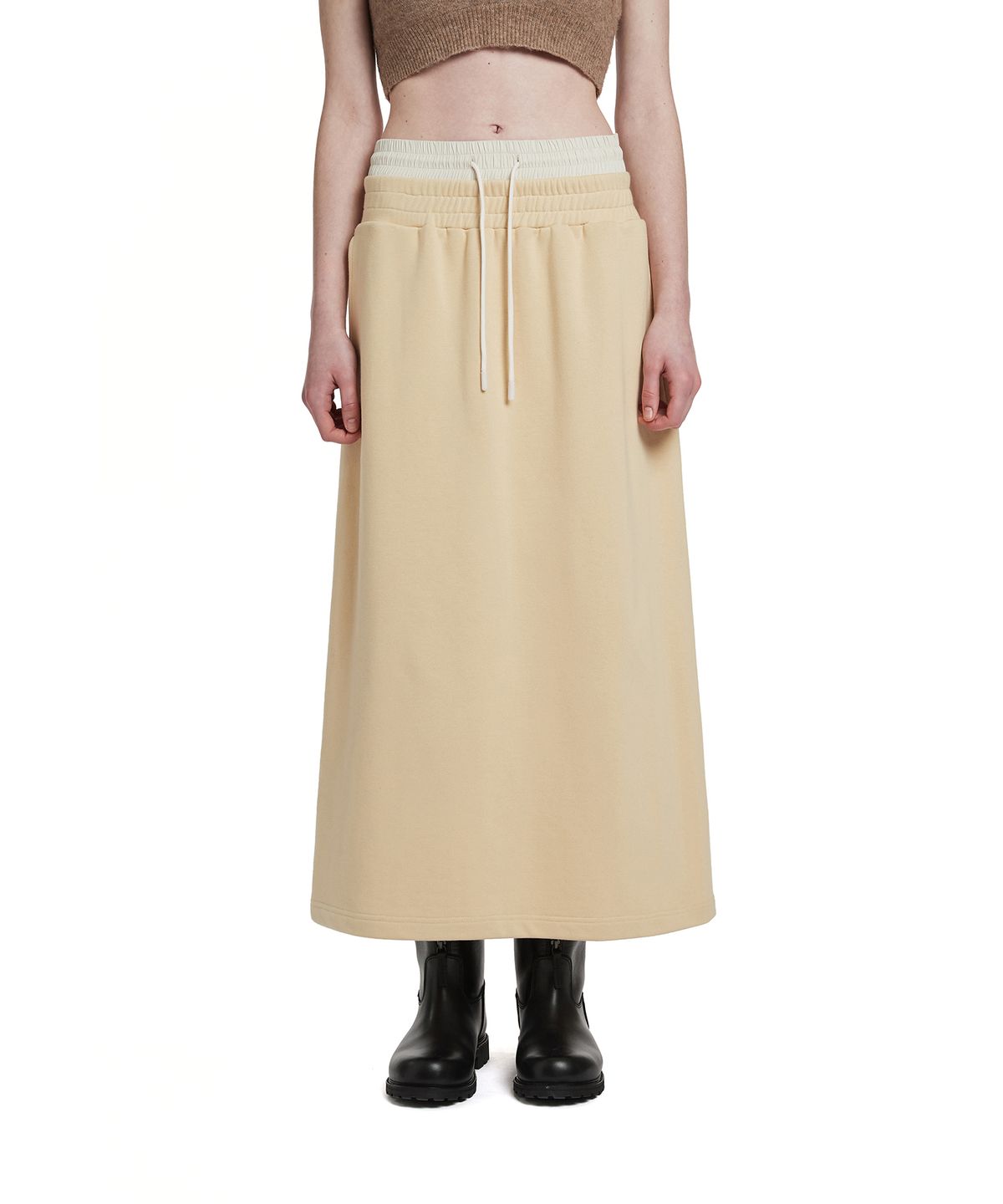 트렁크프로젝트(TRUNK PROJECT) Double Waist Lounge Skirt_Yellow