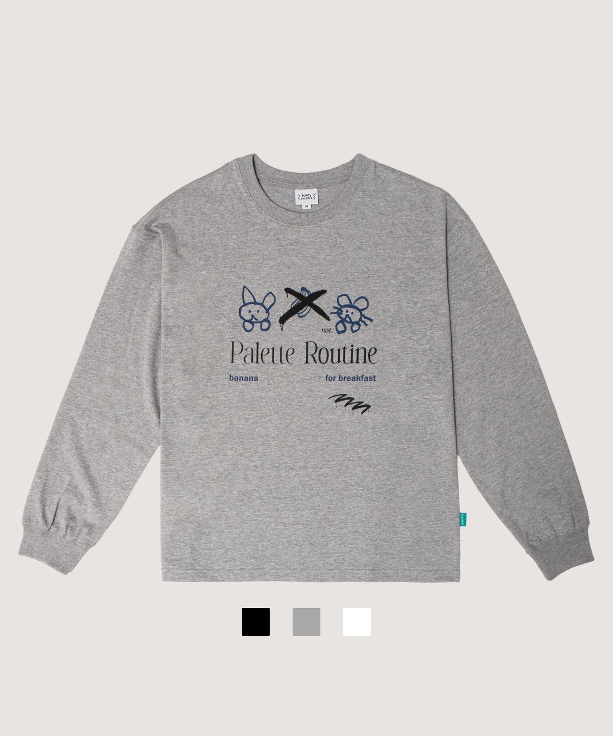 보나츠 팔레트(BONATSPALETTE) BP 팔레트 루틴 롱 슬리브 티셔츠_3Color